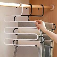 Stainless Steel Multifunctional Magic S-Type Multi-Layer Pants Rack Pants Hanger Wardrobe Organizing Rack Pants Hanger With