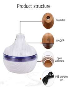 1pc Vase Humidifier, Transparent Woodgrain 300ml/USB Home Bedroom Bathroom Air Humidifier, Air Purifier, Mist Sprayer, Car Diffuser, Great Gift For Coworkers
