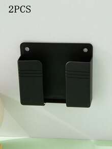 1 件免打孔手机支架壁挂支架遥控器收纳盒充电床头收纳架家居浴室装饰秋季装饰返校 - 黑色 - 查看 5