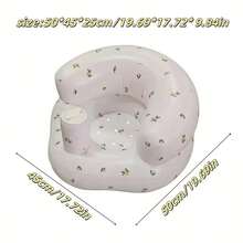 White Inflatable Children's Bath Chair, Heart-Shaped Design - Portable, Foldable, Non-Slip Kids Learning Chair, PVC Material, Fun Bathing Stool, Portable Children's Chair | Heart-Shaped Chair | Children's Furniture - Multicolor - View 5