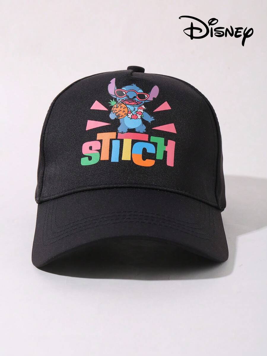 Disney 1pc Adjustable  Stitch Cartoon Printing Unisex Baseball Cap, Outdoor Sun Protection Casual Hat Suitable For Spring, Autumn, Travel, Beach, Y2K Style Youth Cap - Multicolor - View 1