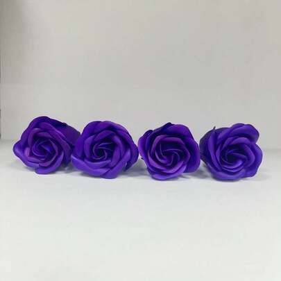 Ręcznie robione mydło w kształcie główki kwiatu z symulowanego kwiatu, trójwarstwowe mydło w kształcie róży bez podstawy, odpowiednie na prezenty świąteczne, ręcznie robione prezenty DIY