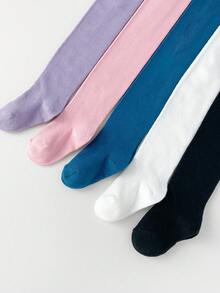 1 Pair Year-Round Essential Solid Baby Toddler Leggings Socks – Children Girl Kid Tights For Casual, School & Layering