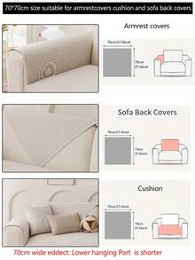 1 vỏ gối sofa đa năng 4 mùa, tấm lót sofa chống trượt bằng vải nhung đơn giản hiện đại, chống bụi bẩn, có thể giặt bằng máy, trang trí nhà cửa, bảo vệ thân thiện với vật nuôi, phù hợp cho phòng ngủ, văn phòng, phòng khách, ghế sofa hình chữ L - Màu be - Xem 13