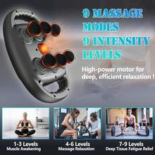 6-Head Electric Fascia Gun High-Frequency Vibration Body Back And Waist Neck Shoulder Massager Muscle Health Care Relaxation - Black - View 5