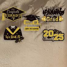 Graduation Front Door Sign 3 Pieces Hanging Paper Sign For Wall Porch Farmhouse Holiday Decoration