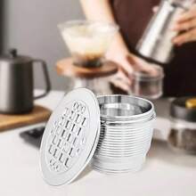 ICafilas 可重复使用咖啡胶囊，适用于可再填充不锈钢咖啡过滤器的浓缩咖啡配件，适合返校使用 - 銀色 - 查看 4