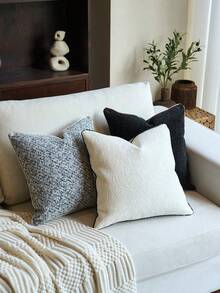 Cirelle 1 Vỏ gối Chenille Jacquard (Không có ruột) - Vỏ gối trang trí Chenille Jacquard thời trang hiện đại, thích hợp để trang trí nhà cửa, ghế sofa, giường trong mọi mùa - trắng - Xem 5