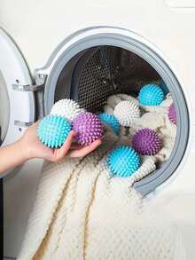 3/6pcs Reusable Laundry Dryer Balls White Plastic Anti Static Fabric Softener Reduces Wrinkles Cleaning Supplies Essential Washing Drying Aid For Soft - Laundry Balls - View 2