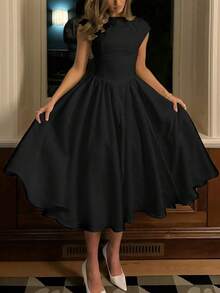 Women Summer Sleeveless Backless A Line Elegant Sundress Elegant Sexy Party Midi Dress Evening Clothes