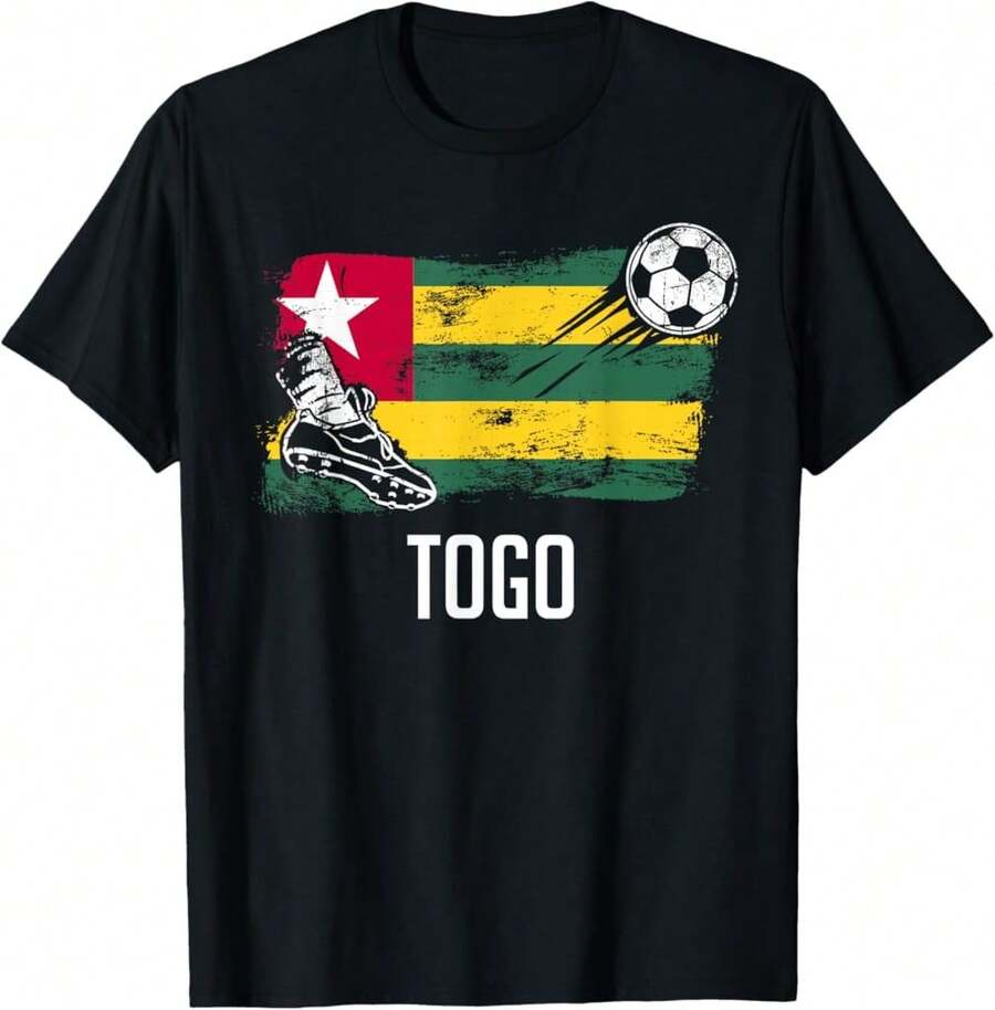 Togo Flag Jersey Togolese Soccer Team Togolese T-Shirt/ET Gifts For Kids - Black - View 1