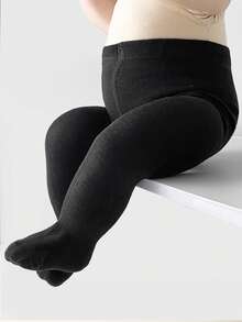 1 Pair Year-Round Essential Solid Baby Toddler Leggings Socks – Children Girl Kid Tights For Casual, School & Layering