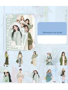 20pcs/Pack Vintage Fashionable Artistic Style Girls PET Waterpoof Junk Journal Scrapbooking Decorative Craft Scrapbook Stickers 10design Pattern, School Supplies, Back To School