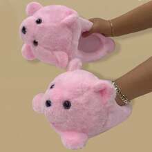 Pantuflas ligeras y antideslizantes para mujer, con diseño lindo de oso rosa
