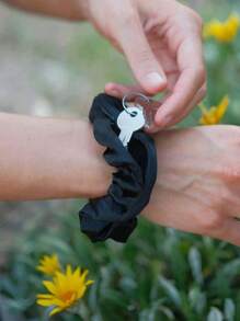 Elastice de păr cu fermoar din catifea coreeană de culoare solidă, frânghie de păr pentru intestin gros din material la modă, geantă de depozitare pentru accesorii de păr, depozitare portabilă de călătorie