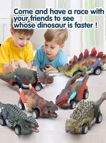 Dinosaur Toys,Boys And Girls Dinosaur Car Toys. Pull Back Car.Jurassic Tyrannosaurus,Stegosaurus,Pterosaur,Ankylosaur,Velociraptor,Triceratops, Dinosaur Games.Simulation Model Toys,  Animal Toys Suitable For Indoor And Outdoor,It Is The Best Gift For Children At Christmas, Halloween, Birthdays And Other Holidays,Back To School