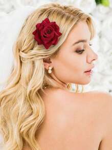 3 szt. spinki do włosów dla kobiet 2,7 cala, spinka do włosów z różą, broszka z różą, spinki kwiatowe dla kobiet, dziewcząt, na wesele, spinki do włosów, klamry do włosów, artykuły szkolne