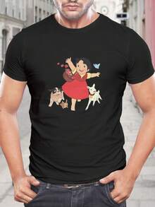 Camiseta de anime Heidi para hombre - Camiseta gráfica clásica Regalo Otaku Nostalgia de los 80 Estilo vintage casual cómoda de manga corta - Negro - Ver 1