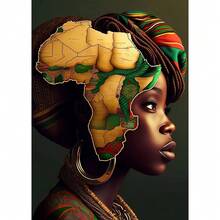 1 件墙面艺术海报（可选框架）复古现代非洲女性肖像海报和印刷品帆布画墙面艺术画，适用于客厅家居装饰，无框架