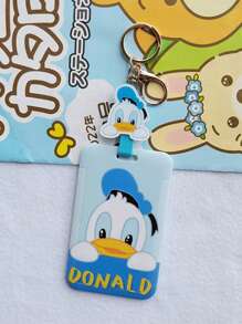 Disney Disney Cute Cartoon Style Release Button ID Badge/Card Holder, Metro/Bus Card Case, Name Tag Lanyard Keychain School Supplies,Back To School