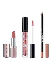 MISSLYN 三件套强效奶油唇膏套装，奶油唇膏，HOLO SHINE LIP CREAM 唇釉，持久高光泽闪粉，奶油般柔滑不粘腻保湿唇膏，奶油缎面高光裸色唇膏 - #95+#05+#142 - 查看 8