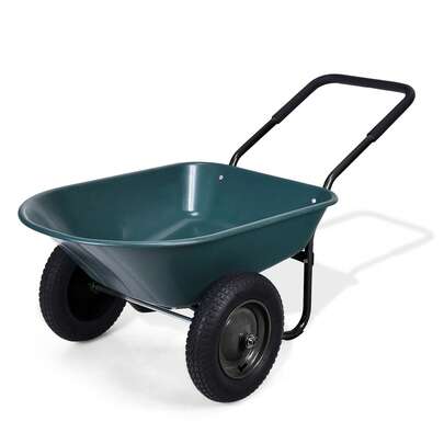  GOFLAME 2-Tire Wheelbarrow Garden Cart, Heavy-Duty Yard Dolly Utility Cart WithHeavy Duty Steel Frame & 13 Inches Pneumatic Tires, 330 Lbs. Hauling Capacity