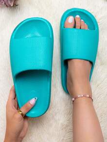 sandalia EVA mujer, sandalia ligera de plástico, chancla deportiva EVA,sandalia plana impermeable - Agua verde azul - Ver 1