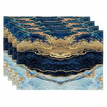 1pc Marble Pattern Printed Table Runner, 4/6/8pcs Rooster Printed Placemats, Suitable For Holidays, Parties, Birthdays, Dinner Parties, Kitchen & Dining Table Decor, All Season Home Decor - Multicolor - View 18