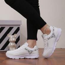 Women's High Quality Casual Sneakers - Lightweight Breathable Mesh & Synthetic Cover Low-Top Lace-Up Shoes With Plaid Pattern & Sparkle Accents, All-Season Comfort For Work, Running, Travel, High Quality Shoes, Running Footwear, Sleek Shoe Design, Durable Md Sole
