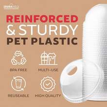 Durameg Large Party Plastic Cups With Dome Lids 12 Oz Count - Disposable Cups - 1 - View 7