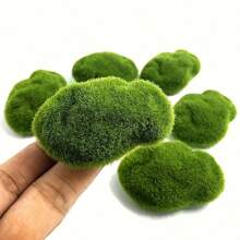 10pcs Artificial Moss Balls, Microfiber Faux Greenery Decorative Stones For Home Decor, Vase & Table Accents, Planter Embellishments, Wedding & Party Decor, No Container Included, Event Decor | Green Decorative Stones | Realistic Faux Moss