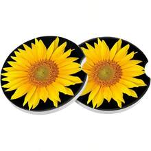 nuevoMaple Leaf - Juego de 2 posavasos de coche pequeños de 6,5 cm absorbentes de piedra para el día de Acción de Gracias, soporte para tazas de bebidas para mujeres y hombres, accesorios para automóviles - caballo de mar - Ver 10