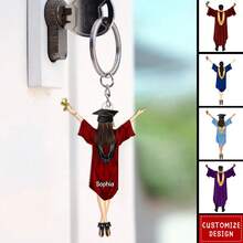 Personalized Graduation Acrylic Keychain Class Of 2025 - Multicolor - View 3