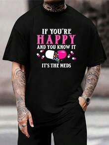Camiseta divertida con diseño de píldoras - Camiseta de medicamentos alegres para médicos, enfermeras, farmacéuticos y estudiantes de medicina - Regalo novedoso de manga corta negra para hombres - Negro - Ver 1