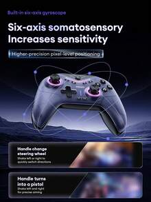 PHILIPS 飞利浦 DLK5070 蓝牙游戏控制器，双霍尔机械按键，3 级震动调节，高游戏体验，兼容 Switch、PC、无线移动游戏、电视、电子竞技，6 轴运动感应，可拆卸面罩