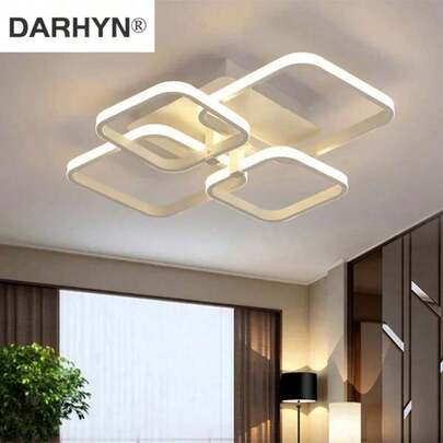 Accesorio de iluminación de techo minimalista, moderno y elegante para sala de estudio y dormitorio, lámpara de techo LED cuadrada personalizada y creativa para sala de estar