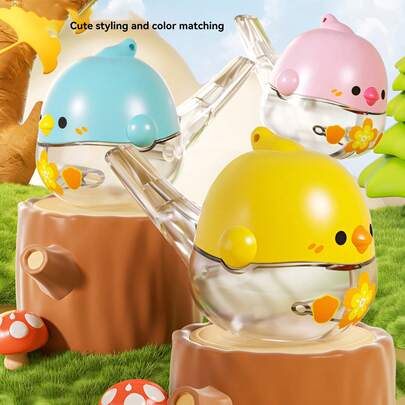 1pc Funny Whistle Chicken Shaped Water Toy, Two Ways To Play, Portable Educational Toy, Cartoon Design, Multi-Colors