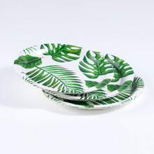 7-Inch & 9-Inch Disposable Party Paper Plates, Turtle Leaf Printed Party Supplies, Disposable Paper Plates For Birthday, Banquet, Party Decoration