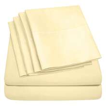 6-Piece Luxurious Super-Soft Bedsheet Set With Deep Pockets -  Friendly, Breathable, Wrinkle Free, Machine Washable - Kem - Xem 2