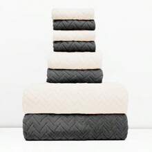 8pcs Wheat Coral Fleece Towel Set, Includes 2 Bath Towels, 2 Face Towels And 4 Hand Towels, Soft Skin-Friendly Quick Dry Absorbent Bathroom & Kitchen Towel Set Back To SchoolFor Beauty Salon Home Bathroom