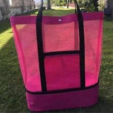 Nova Bolsa de Praia, Bolsa de Viagem e Piquenique ao Ar Livre, Bolsa de Praia Térmica e Preservante de Gelo, Bolsa de Praia de Tela Criativa Multifuncional com Bolsa de Gelo, Essencial para Viagens de Verão