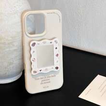 1 件 GUCADI 极简奶油白纯棕色英式+法式玻璃镜架+海星贝壳珍珠串法式全包裹软壳 适用于苹果 16/15/14/13/12/11 系列，时尚配挂绳 - 白 - 查看 10