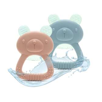 1 Pc Water Fillable Baby Teether,Bear Frozen Cooling Relief Soft Silicone Teething Toys Chill Freezer For Teething Pain Babies