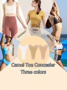 1pc/3pcs Women's Silicone Anti-Exposure And Embarrassment Yoga Pants Tennis Clothes Private Protection Stickers Self-Adhesive