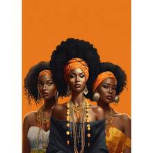 1 件墙面艺术海报（可选框架）复古现代非洲女性肖像海报和印刷品帆布画墙面艺术画，适用于客厅家居装饰，无框架
