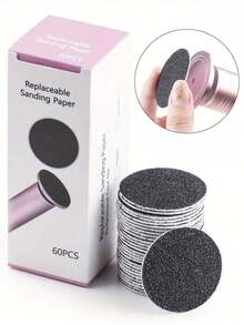 60Pcs/Box Replacement Roller Sheet For Foot Care Tool, Head Electronic Pedicure Foot File Hard Skin Remover Refills,Universal Extra Coarse Replacement Roller Refill Heads Electronic Perfect Foot File Electric Callus Remover Accessories