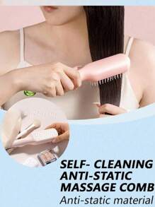 Retractable Magic Comb For Scalp Cleaning Without Damaging Hair, Portable Hairdressing Massage Comb, Household Anti-Static Hair Comb, Hair Brush, Hairdressing Comb, Rotating Telescopic Comb, Hair Straightening Comb, Massage Comb, Gentle On Scalp, Easy Clean Magic Hairbrush,For Scalp Cleaning, Anti-Static, Portable, Volumizing Scalp Massage Brush, For Travel,Outdoor,Sport,Office,School,Hair Clips,Hair Accessories