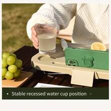 1pc Folding Cutting Board Set, Outdoor Portable Pet Storage Box, Green/Gray/Yellow, Easy To Clean Portable Design, Store Dog Toys Snacks & Camping Essentials, Multi-Functional Outdoor Travel & Camping Storage Basket, Suitable For Camping, Beach, Party, Family Gathering, Car Trunk, RV Travel