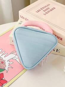 Stylish Soda Makeup Bag, Portable Toiletry Cosmetic Pouch, Handheld Makeup Case, Large Capacity Triangular Travel Makeup Bag