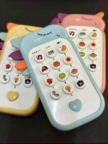 1pc Kids Multicolor Cartoon Educational Story Telling Simulation Model Phone Toy / Multifunctional Music Phone (Actual Product Color May Vary Randomly) - Toy Phone - View 4